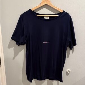 Saint Laurent Dark Blue Short Sleeve Tee